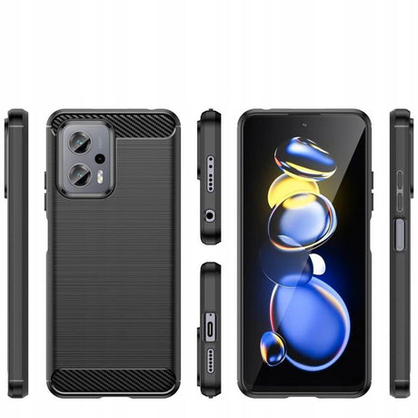 Защитен Калъф за Xiaomi Poco X4 GT, Tech-Protect Premium Carbon Case, Черен (4)