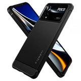 Противоударен Калъф за Xiaomi Poco X4 Pro 5G, Spigen Rugged Armor Case, Черен (6)