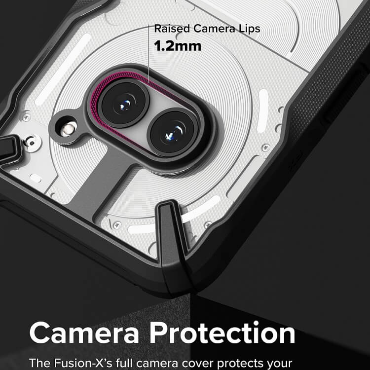 Противоударен Калъф за Nothing Phone 2A/ Plus, Ringke Fusion X Case, Черен (5)