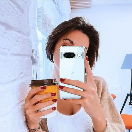 Противоударен Силиконов Калъф за Google Pixel 8A, GKK Shockproof Case, Прозрачен (3)