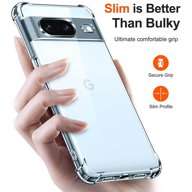 Противоударен Силиконов Калъф за Google Pixel 8A, GKK Shockproof Case, Прозрачен (2)