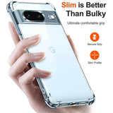 Противоударен Силиконов Калъф за Google Pixel 8A, GKK Shockproof Case, Прозрачен (2)