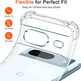 Противоударен Силиконов Калъф за Google Pixel 8A, GKK Shockproof Case, Прозрачен (6)