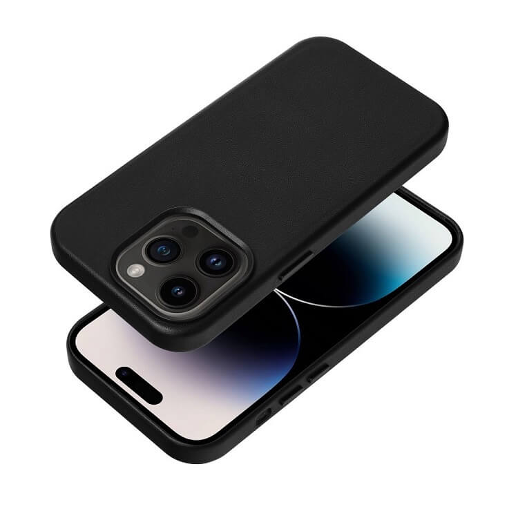 Magsafe Кожен Калъф за iPhone 14 Pro, Forcell Leather Case, Черен (3)