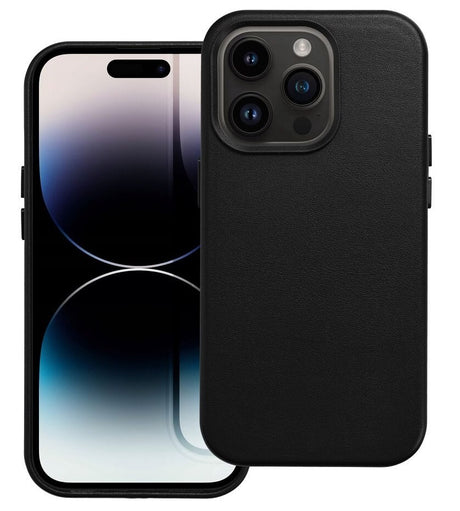 Magsafe Кожен Калъф за iPhone 14 Pro, Forcell Leather Case, Черен