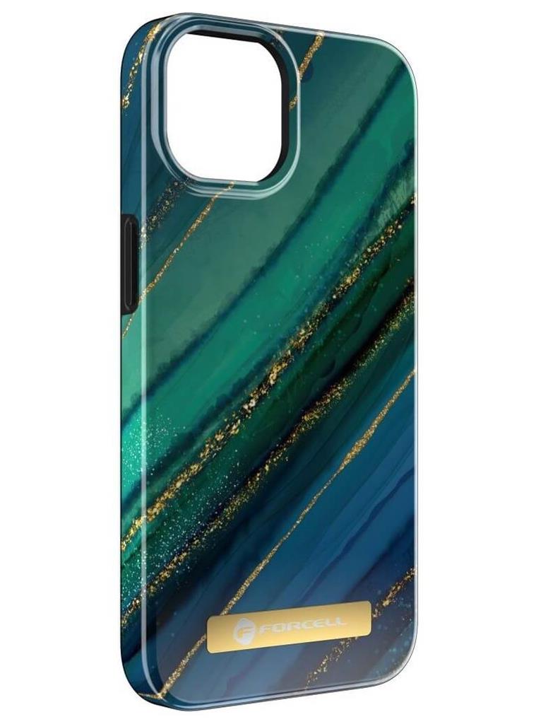 Magsafe Калъф за iPhone 15 Pro, Forcell F-Protect Mirage Jade Marble, Цветен (2)