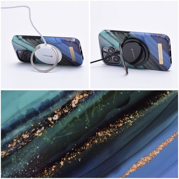 Magsafe Калъф за iPhone 15 Pro, Forcell F-Protect Mirage Jade Marble, Цветен (4)