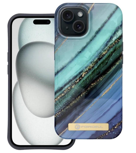Magsafe Калъф за iPhone 15, Forcell F-Protect Mirage Jade Marble, Цветен (3)
