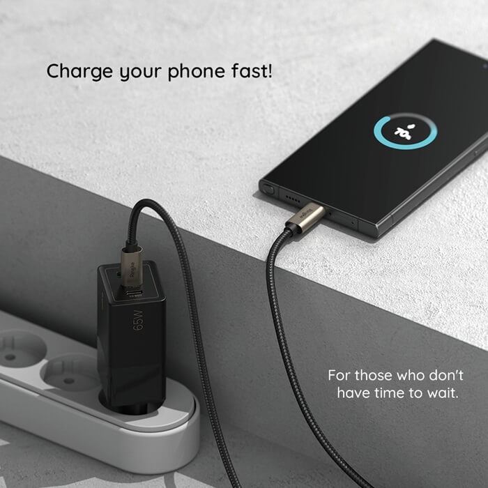 USB-C Кабел, Ringke USB-C to USB-C 60W 2m, Черен (7)