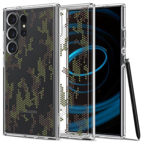 Противоударен Калъф за Samsung S24 Ultra, Spigen Ultra Hybrid Digital Camo Case, Прозрачен