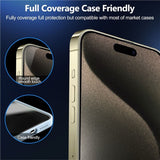 Затъмняващ Протектор за iPhone 15 Pro, GKK Privacy Screen Glass, Черен (7)