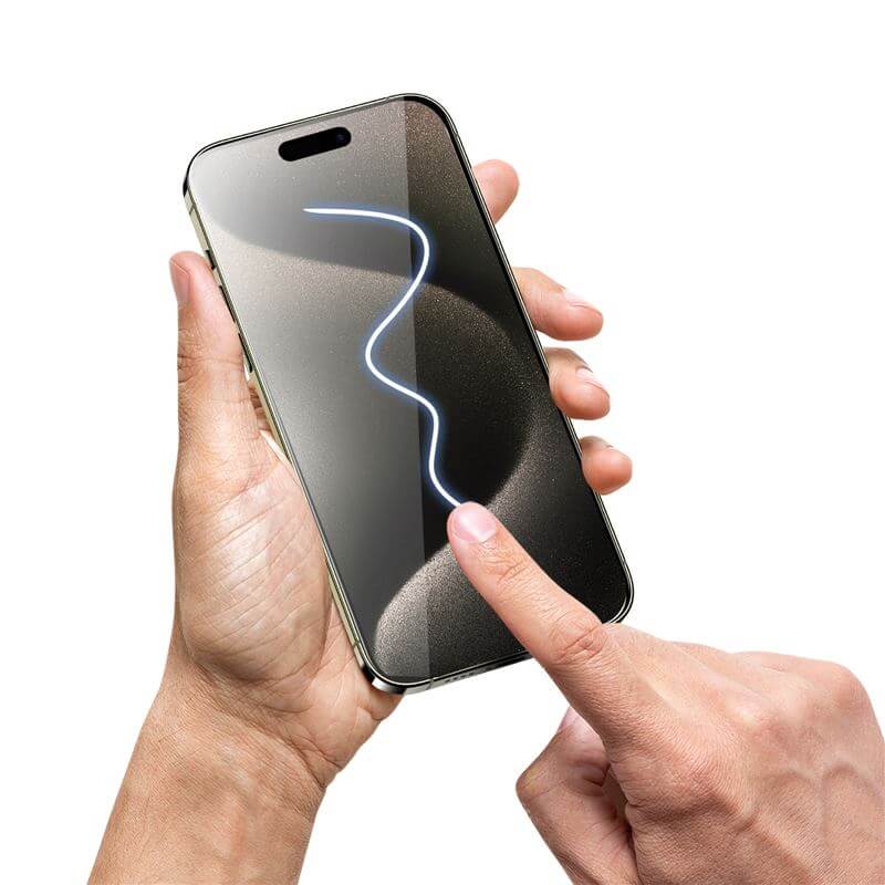 Затъмняващ Протектор за iPhone 15 Pro, GKK Privacy Screen Glass, Черен (6)