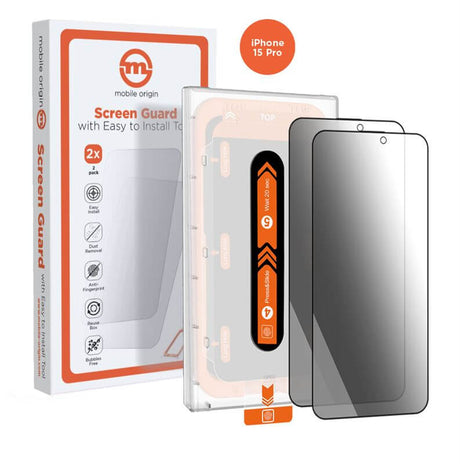 Затъмняващ Протектор за iPhone 15 Pro, GKK Privacy Screen Glass, Черен (8)