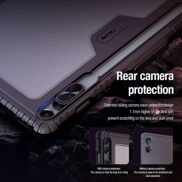 Противоударен Калъф за Samsung Tab S9 FE Plus, Nillkin Bumper Case, Черен (8)