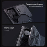 Калъф с Поставка за Samsung S24 Ultra, Nillkin CamShield Armor Prop Case, Черен (7)