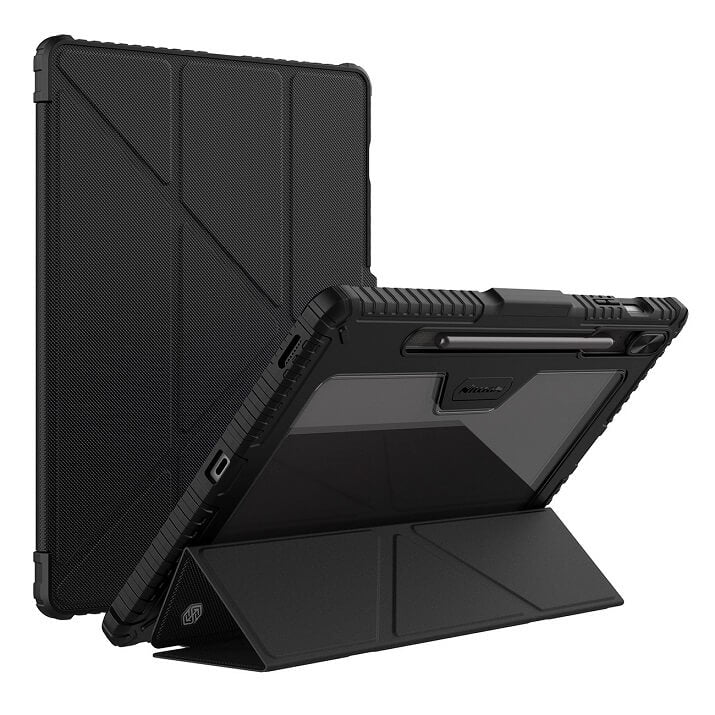 Противоударен Калъф за Samsung Tab S9 FE Plus, Nillkin Bumper Case, Черен