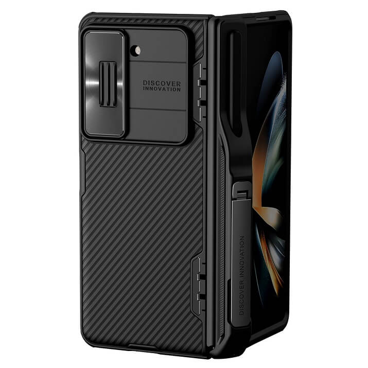 Калъф с S Pen Поставка и Плъзгач за Samsung Z Fold 5, Nillkin CamShield Case, Черен (2)