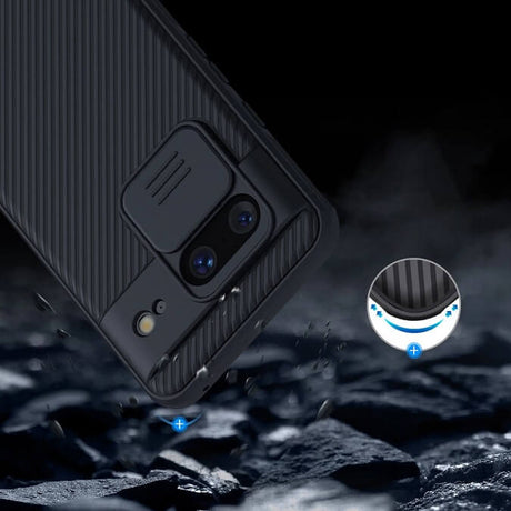 Калъф с Плъзгач за Камера за Google Pixel 8, Nillkin CamShield Case, Черен (6)