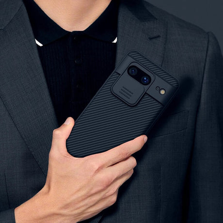 Калъф с Плъзгач за Камера за Google Pixel 8, Nillkin CamShield Case, Черен (7)