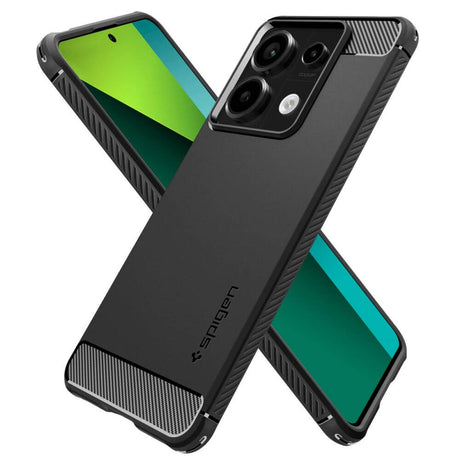 Противоударен Калъф за Xiaomi Poco X6 5G, Spigen Rugged Armor Case, Черен (5)