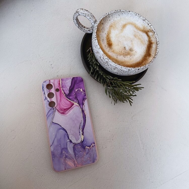 Силиконов Калъф за Xiaomi Poco X6 5G, Tech-Protect Icon Marble Case, Лилав (2)