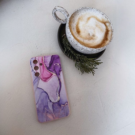 Силиконов Калъф за Xiaomi Poco X6 5G, Tech-Protect Icon Marble Case, Лилав (2)