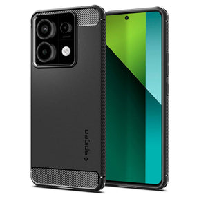 Противоударен Калъф за Xiaomi Poco X6 5G, Spigen Rugged Armor Case, Черен