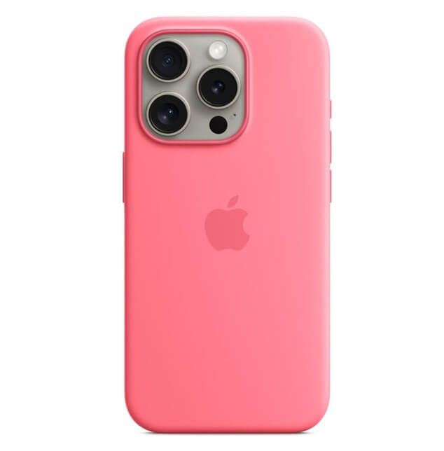 Оригинален Силиконов Калъф за iPhone 15 Pro, Silicone Magsafe Case MWNJ3ZM/A, Тъмно Розов (4)