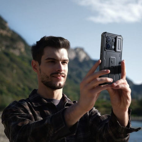 Противоударен Калъф с Плъзгач за Камера за Xiaomi Poco X6 5G, Tech-Protect Kevlar Cam Plus Case, Черен (6)