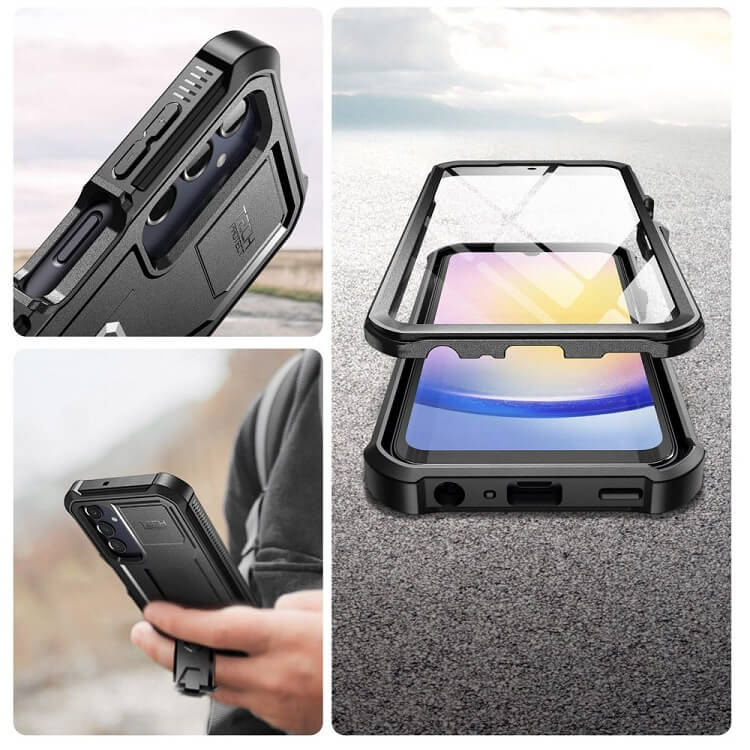 Противоударен Калъф за Samsung A25, Tech-Protect Kevlar Pro Case, Черен (4)
