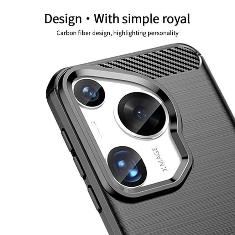 Противоударен Калъф за Huawei Pura 70 Ultra, Premium Carbon Case, Черен (4)