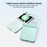 Калъф с Изящна Декорация за Samsung Z Flip 7 FE/Z Flip 6, Glitter Case, Зелен (3)