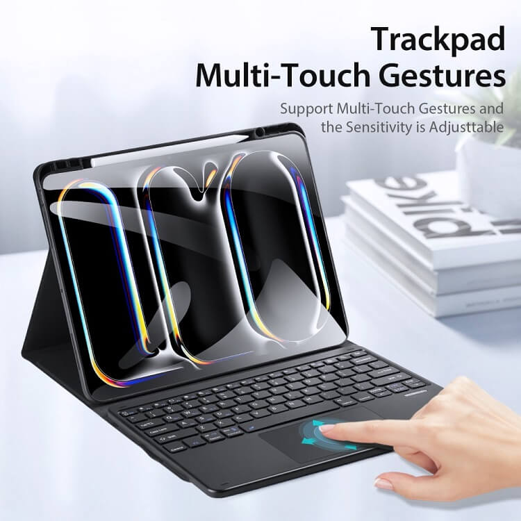 Калъф с Клавиатура за iPad Pro 13 2025-2024, Dux Ducis Touchpad Keyboard Case, Черен (5)