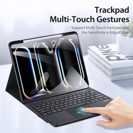 Калъф с Клавиатура за iPad Pro 13 2025-2024, Dux Ducis Touchpad Keyboard Case, Черен (5)