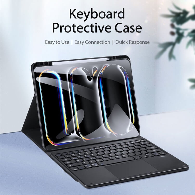 Калъф с Клавиатура за iPad Pro 13 2025-2024, Dux Ducis Touchpad Keyboard Case, Черен (2)