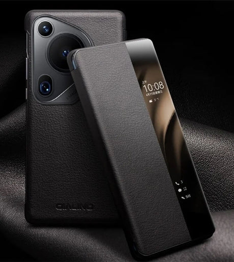 Активен Калъф за Huawei Pura 70 Ultra, Qialino Smart Book Case, Черен (5)
