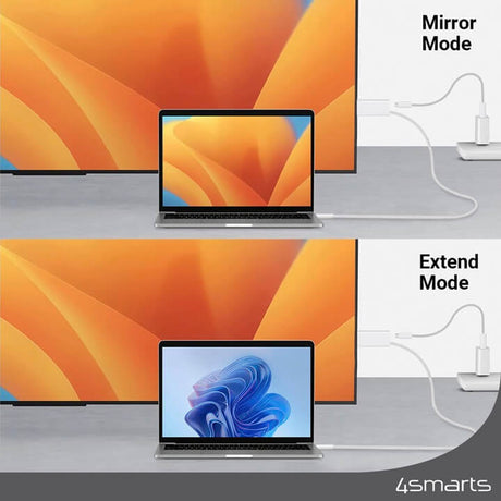 Дисплей Порт Кабел, 4Smarts USB-C to Display Port 2m, Бял (7)