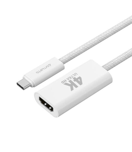 HDMI Видео Кабел-Адаптер, 4Smarts USB-C to HDMI 15cm, Бял