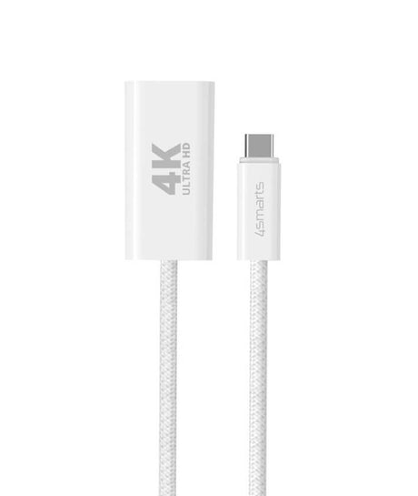 HDMI Видео Кабел-Адаптер, 4Smarts USB-C to HDMI 15cm, Бял (2)