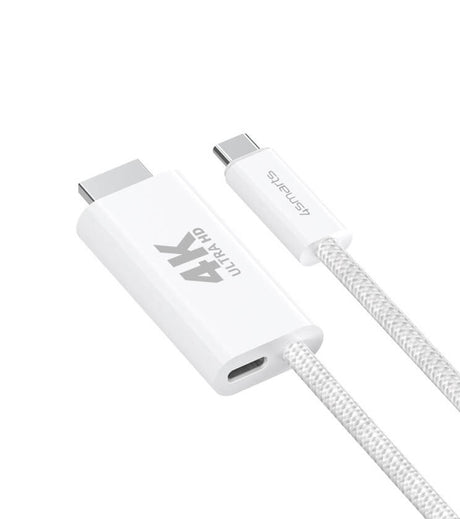 HDMI Видео Кабел, 4Smarts USB-C to HDMI 2m, Бял (3)