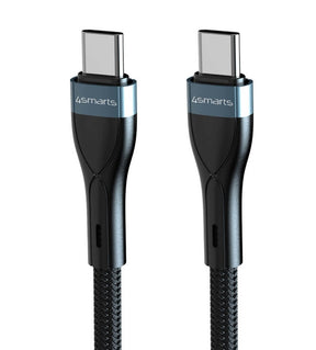 USB-C Кабел за iPhone, 4Smarts PremiumCord USB-C to USB-C 60W 1m, Черен