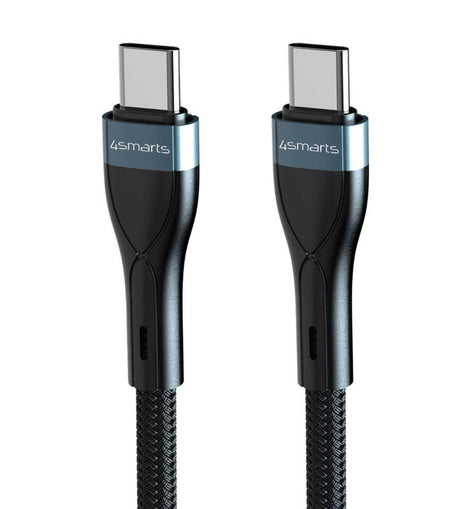 USB-C Кабел за iPhone, 4Smarts PremiumCord USB-C to USB-C 60W 1m, Черен