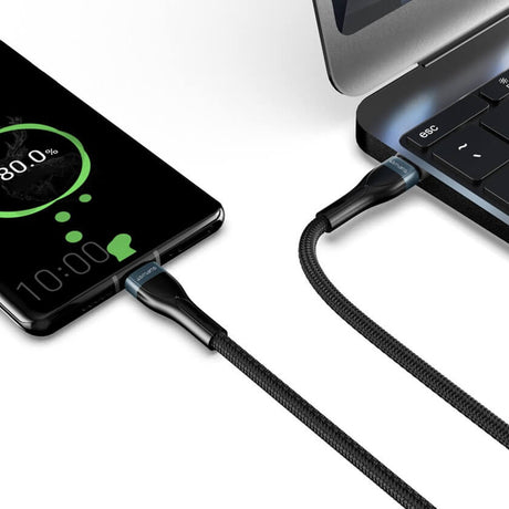 USB-C Кабел за iPhone, 4Smarts PremiumCord USB-C to USB-C 60W 1m, Черен (3)