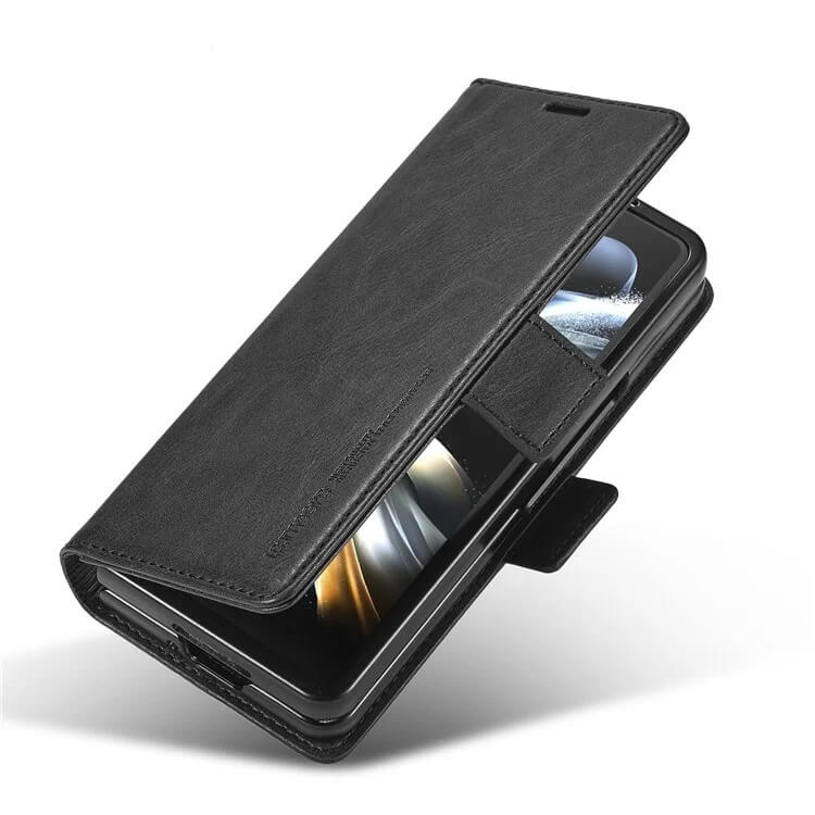 Кожен Калъф за Samsung Z Fold 6, Wallet Rfid Book Case, Черен (5)