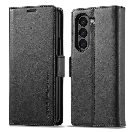 Кожен Калъф за Samsung Z Fold 6, Wallet Rfid Book Case, Черен (6)
