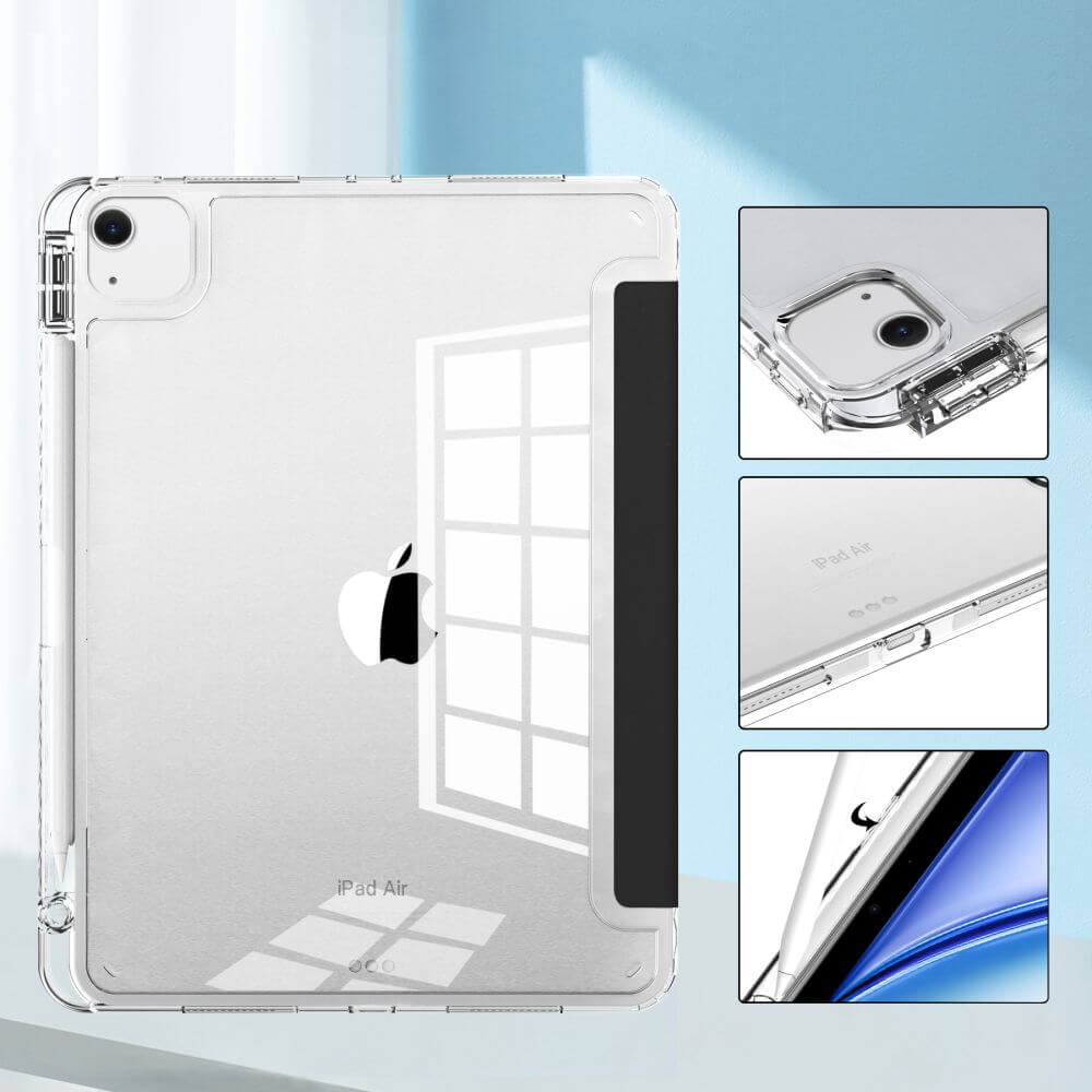 Калъф за iPad Air 13" M4/ M3/ M2, Tech-Protect Trifold Slim Hybrid Case, Черен (5)
