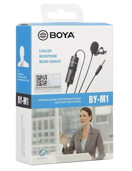 Микрофон Брошка, Boya Lavalier Mic BY-M1 Jack 3.5mm, Черен