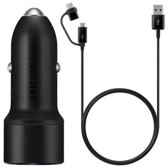 Оригинално Бързо Зарядно за Кола за Samsung S10, S9, S8, Note 9/8 12v Fast Charger EP-L1100NBE, Черен