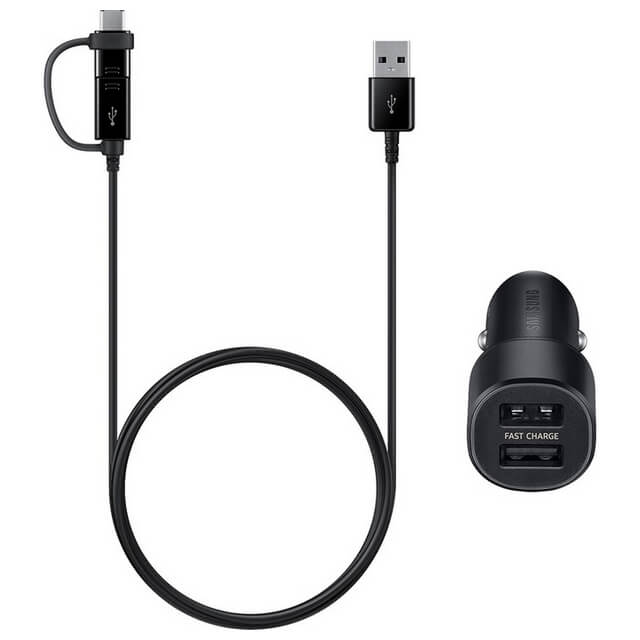 Оригинално Бързо Зарядно за Кола за Samsung S10, S9, S8, Note 9/8 12v Fast Charger EP-L1100NBE, Черен (2)
