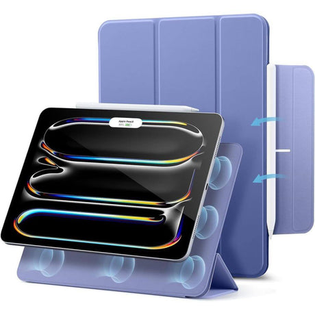 Тънък Калъф за iPad Pro 11 2025-2024, ESR Rebound Magnetic Case, Лилав